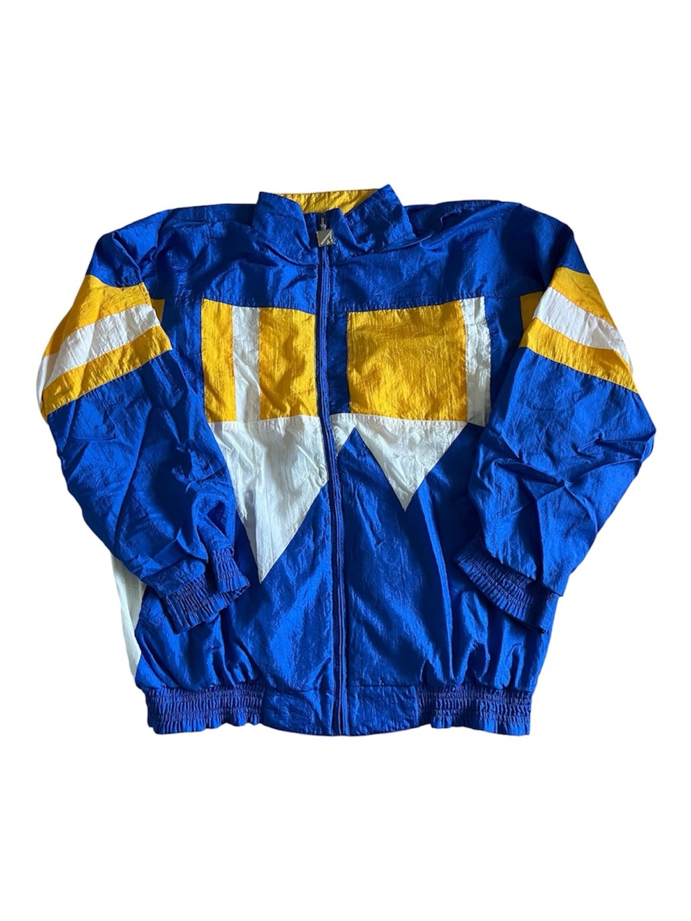 American Team Sports Pro Celebrity Vintage Windbreaker Blue Yellow White Mens S